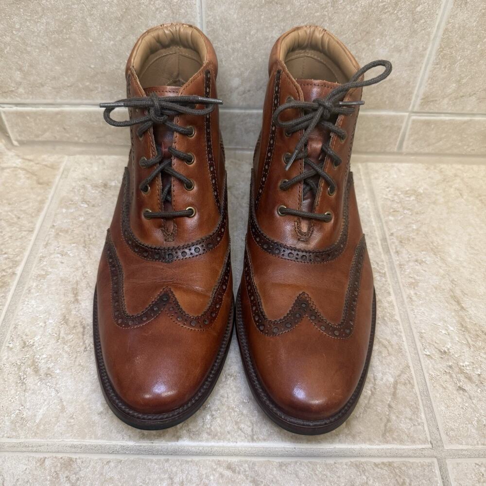 Cole Haan William Wingtip Men's Chukka Lace Up Boots size 8 Brown Leather C20286